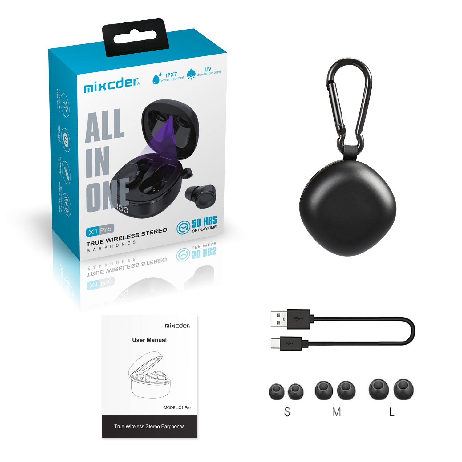 Mixcder X1 Pro UV Sterilization Bluetooth 5.1 TWS Earphones