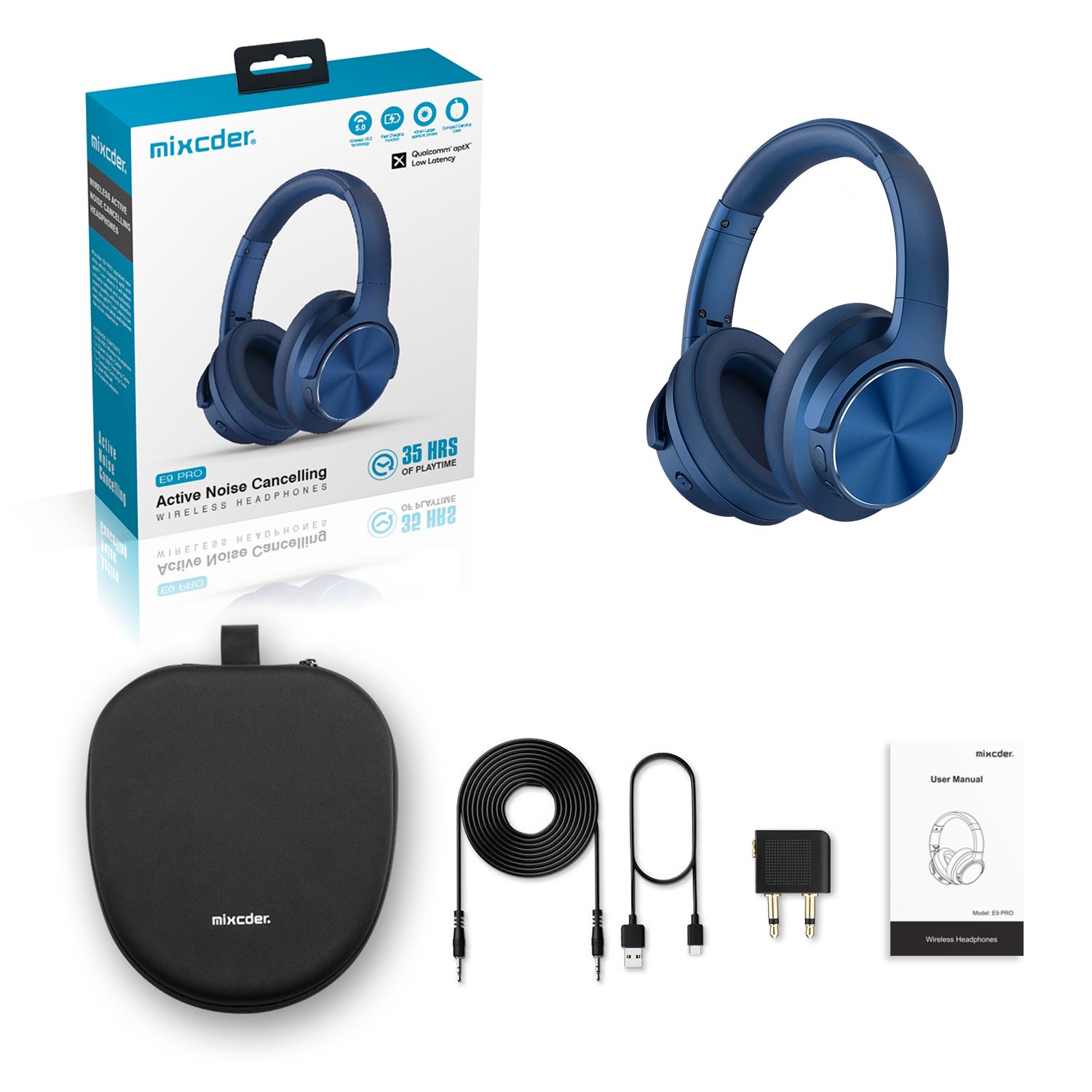 Mixcder E9 PRO Wireless Active Noise Cancelling Headphones