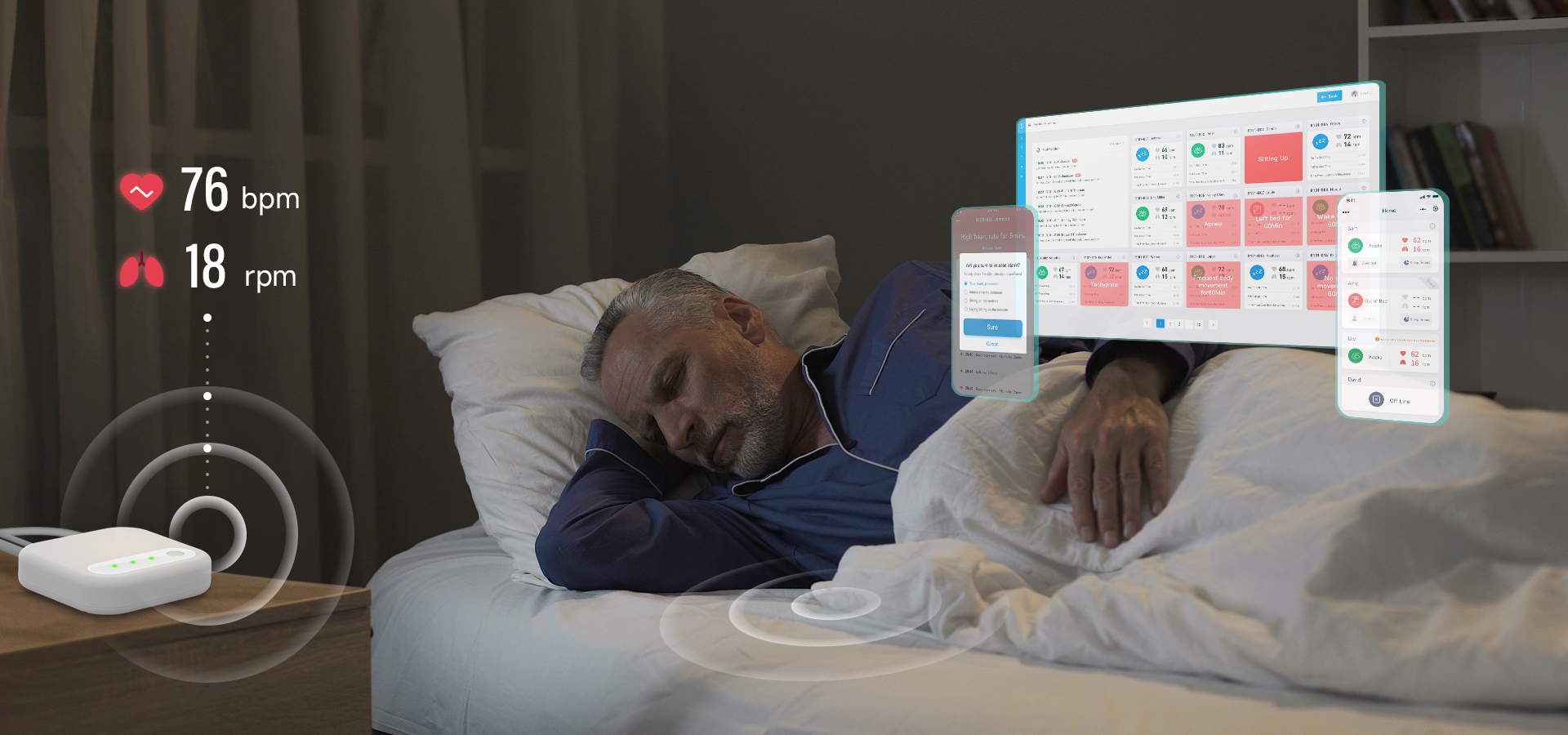 Sleepace, smart sleep solution, smart elderly care solution.