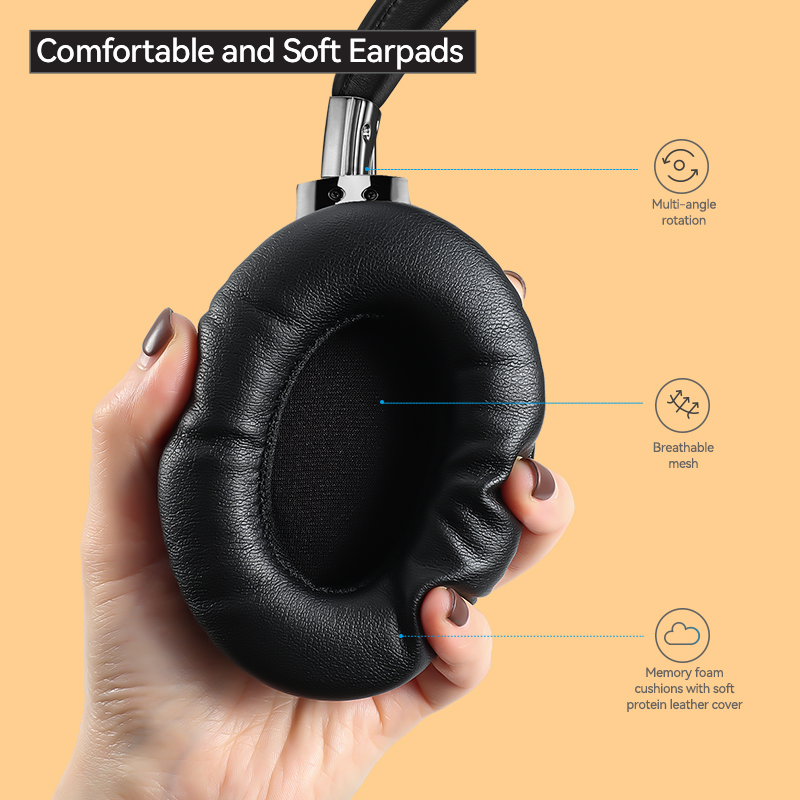 AUSDOM ANC8+ Active Noise Cancelling Headphones,Bluetooth 5.0 Over Ear