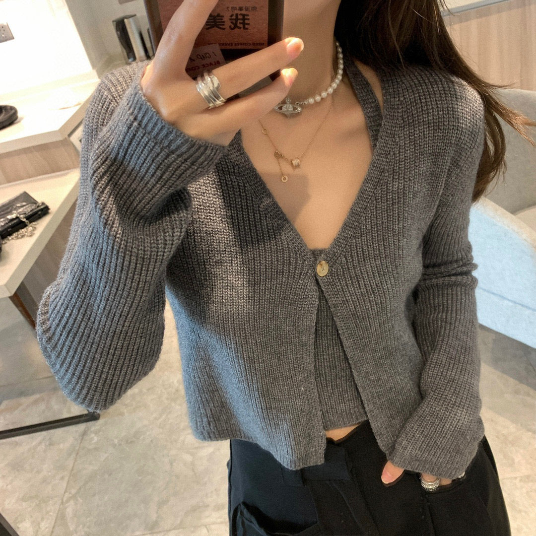 MOMO Fake two-pieces cardigan