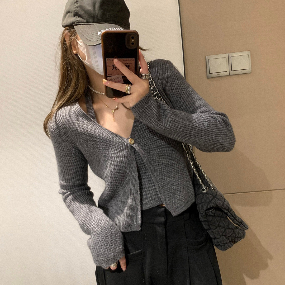 MOMO Fake two-pieces cardigan