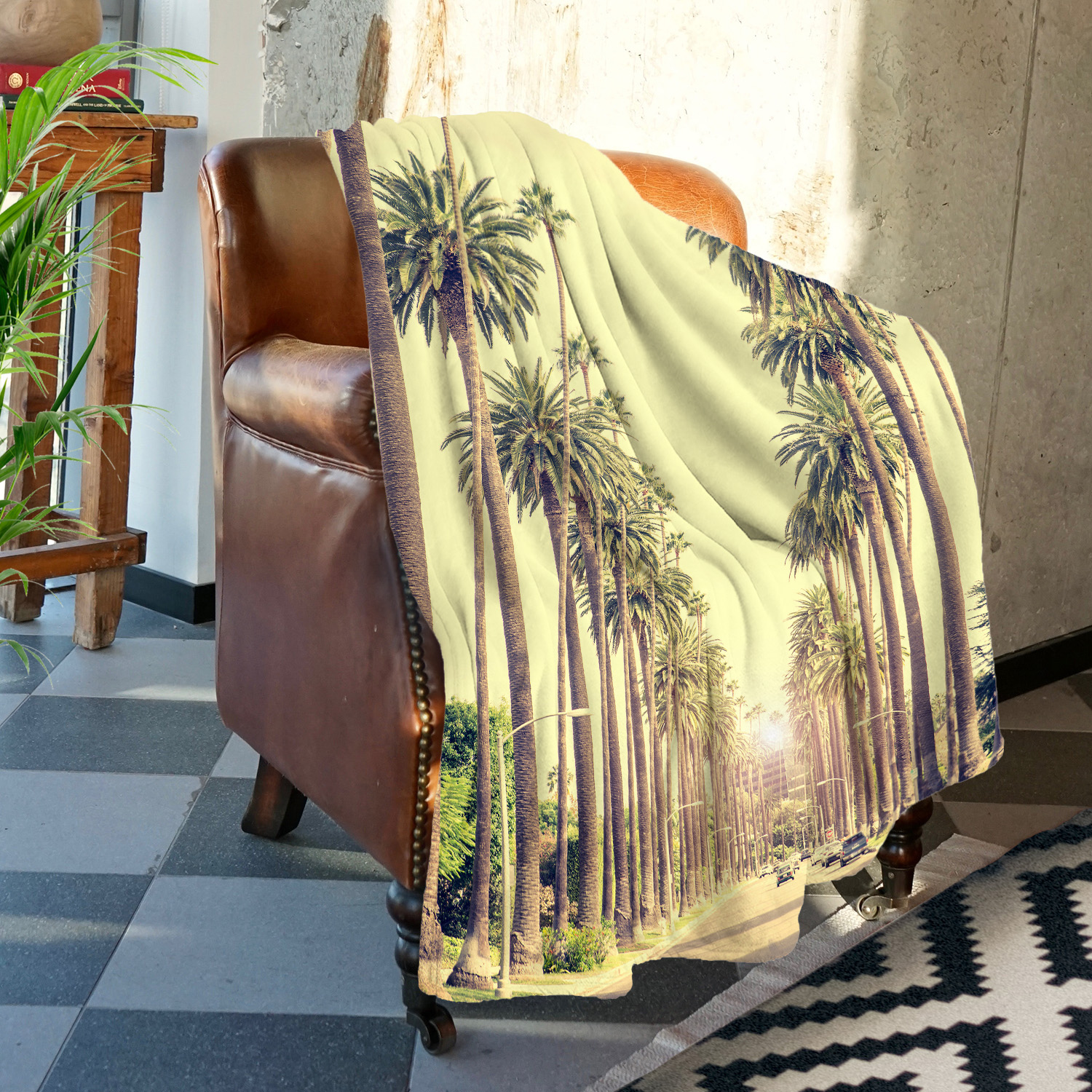 Batmerry Green Los Angeles Throw Blanket for Couch Sofa Bed,Beverly