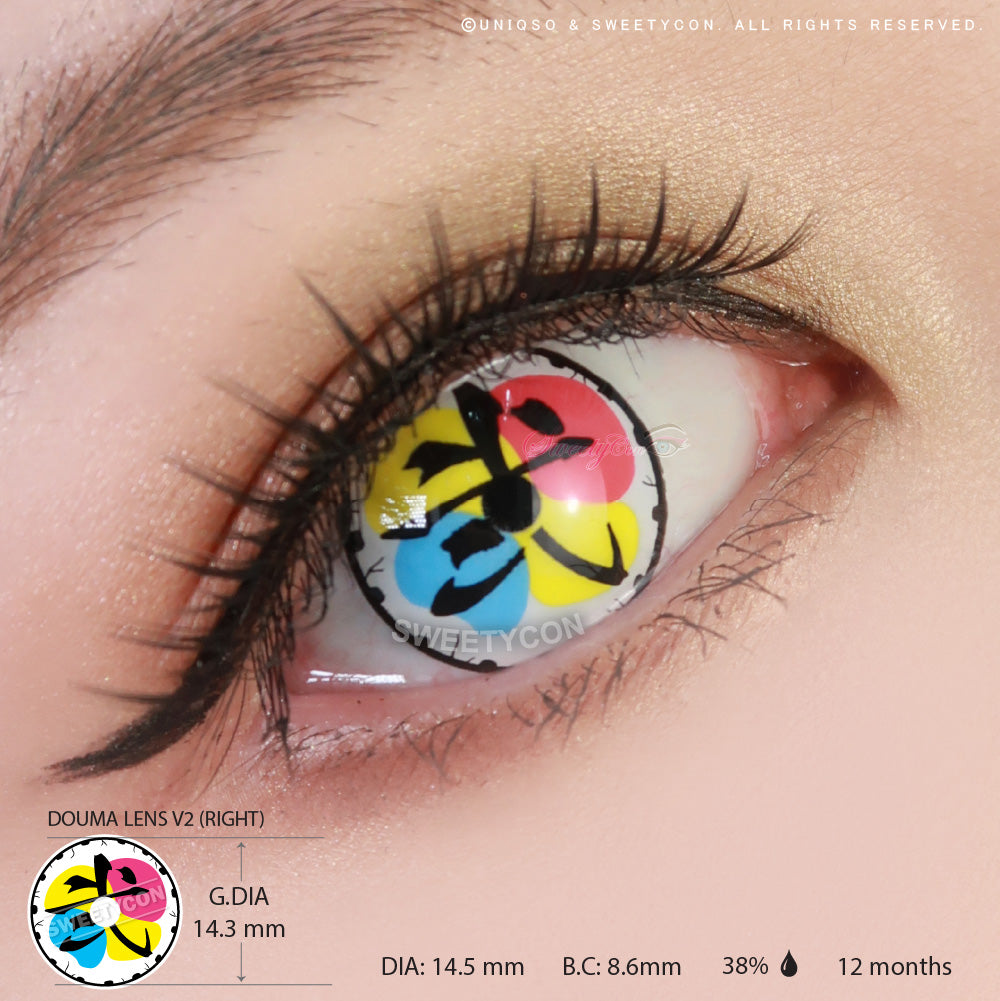 鬼灭之刃上玄二童魔隐形眼镜 （无遮瞳）Demon Slayer Doma Eye Cosplay Contact Lenses