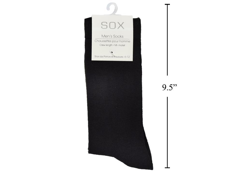 男士圆袜黑色一种尺码(6-12) Men's Crew Socks, Black one size 74638