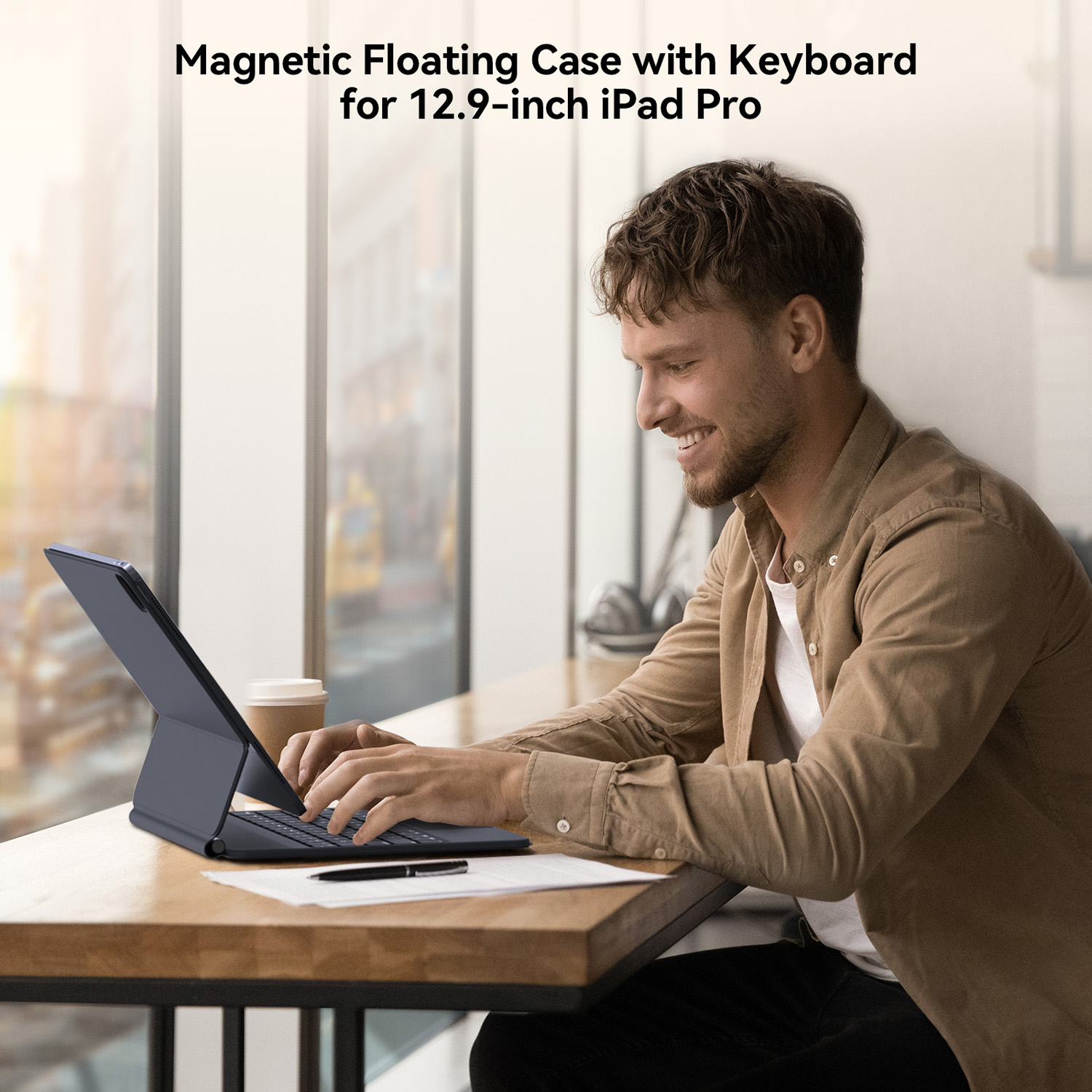 AUSDOM Magnetic Floating Magic Smart Keyboard Folio for iPad Pro 12.9