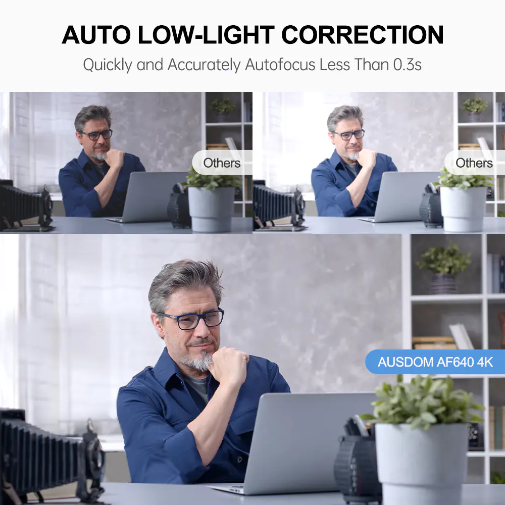 Webcam 4K Autofocus PDAF Per PC - N Newline, Streaming 1080P@60FPS, 79° FOV, Microfoni Con Riduzione Rumore, Correzione Automatica Luce, Plug-and-Play USB-A, Copriobiettivo Privacy